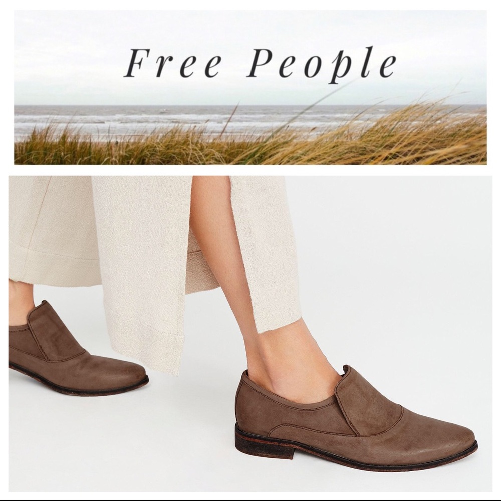 Free People Brown Brady Slip on Loafer NIB size 39 BEAUTIFUL BOHO